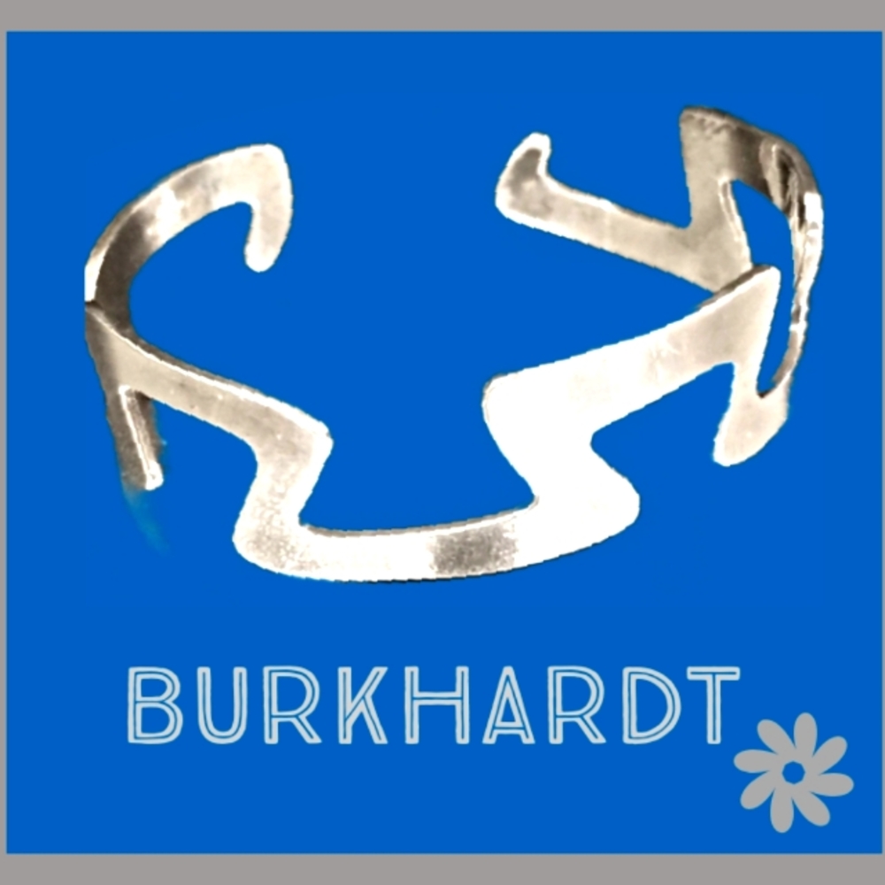 Burkhardt Vintage Sterling Silver Greek Key Cuff Bracelet